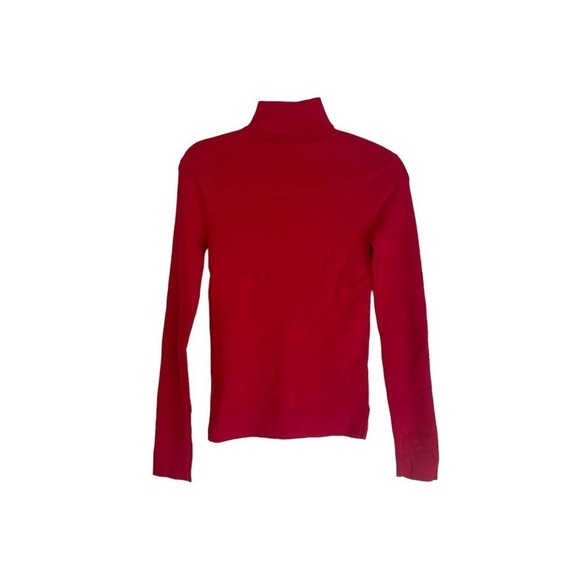 CARMAR Los Angeles Rib-Knit Turtleneck Top Sweater Red Women's Size S NWT - Picture 2 of 11